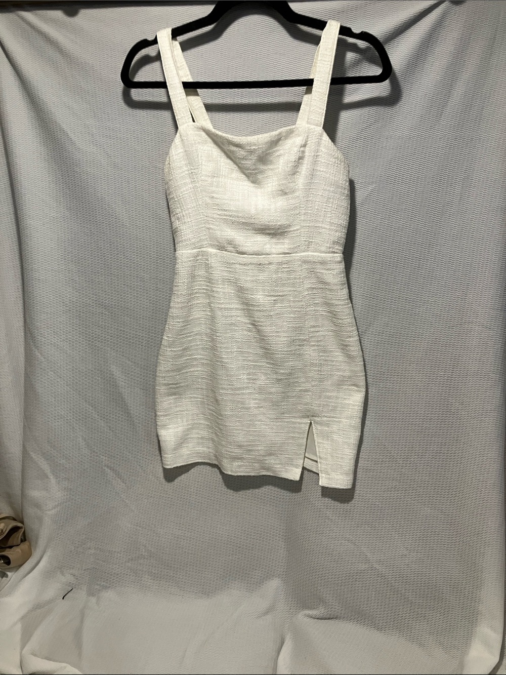 Abercrombie & Fitch White Textured Mini Dress